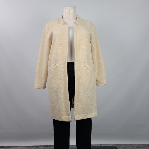 14th & Union Jackets & Blazers - 14th Union Cream Cotton Blend Long Cardigan Jacket Size XL